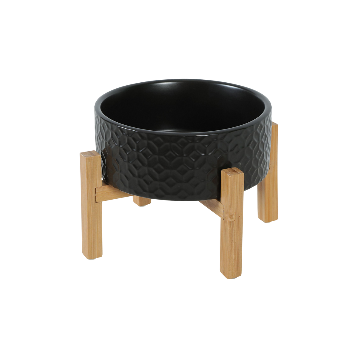 Cuenco de gres con soporte de bambú