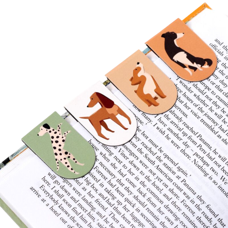 4er-Set magnetische Lesezeichen Hunde