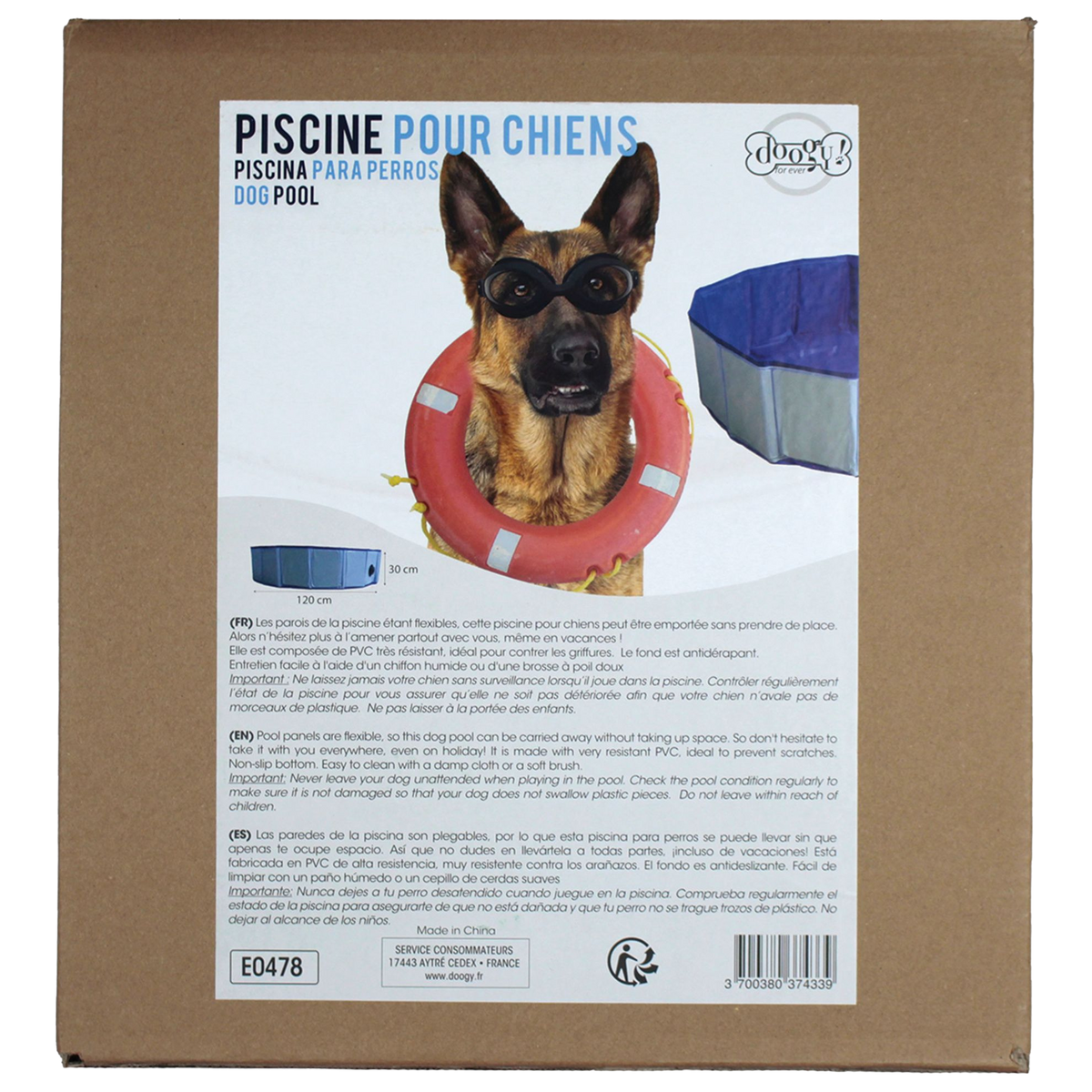 Piscina plegable para perros