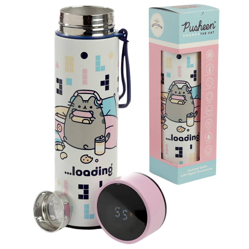Gourde isotherme Pusheen Gaming avec thermomètre digital