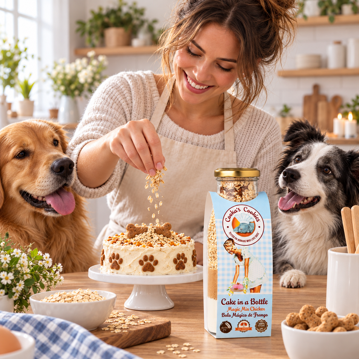 Preparado para pastel de pollo para perros