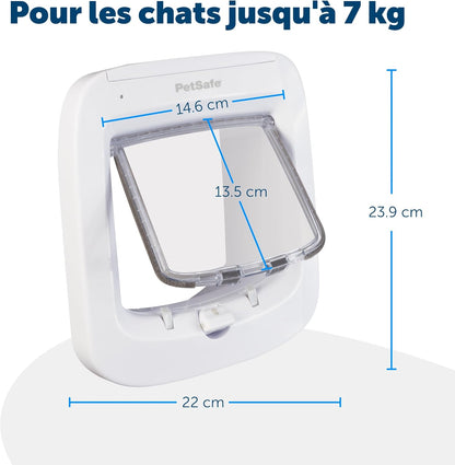Porta para gatos eletrónica com microchip, 4 posições