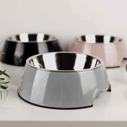 Conjunto de 2 tigelas de melamina e inox
