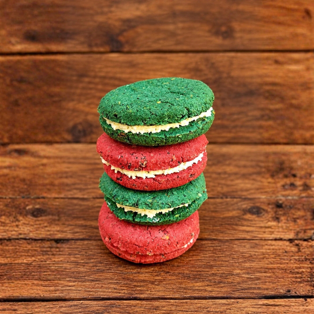 Weihnachts-Macarons mit Pute für Hunde