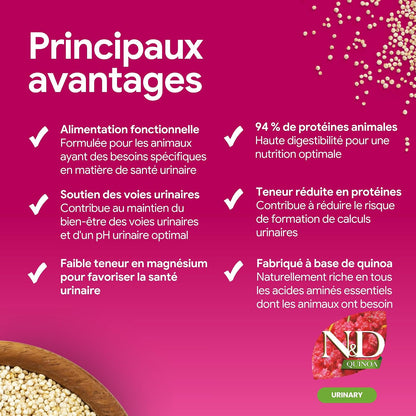 Croquetas de pato y quinoa para la salud urinaria de gatos adultos