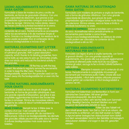 Lettiera naturale aglomerante al pino e bentonite