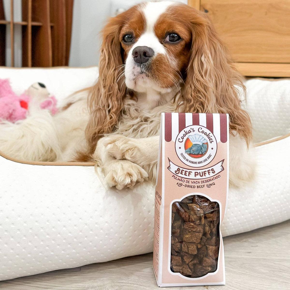 Friandises de poumon de bœuf séché à l'air pour chiens