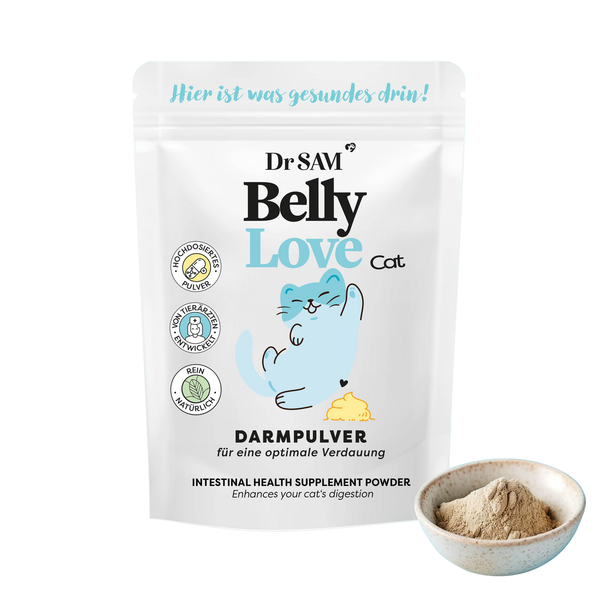 Polvo intestinal a base de plantas para gatos