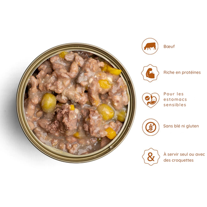 Desfiado de vaca com legumes para gatos adultos e seniores