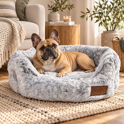 White Panther faux fur basket