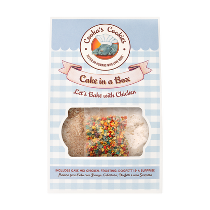 Confezione regalo con torta al pollo da cuocere per cani