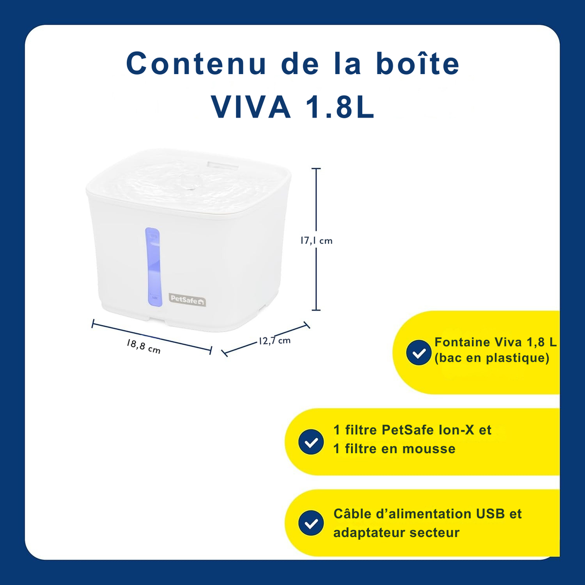 Fontaine à eau Viva silencieuse à double filtration