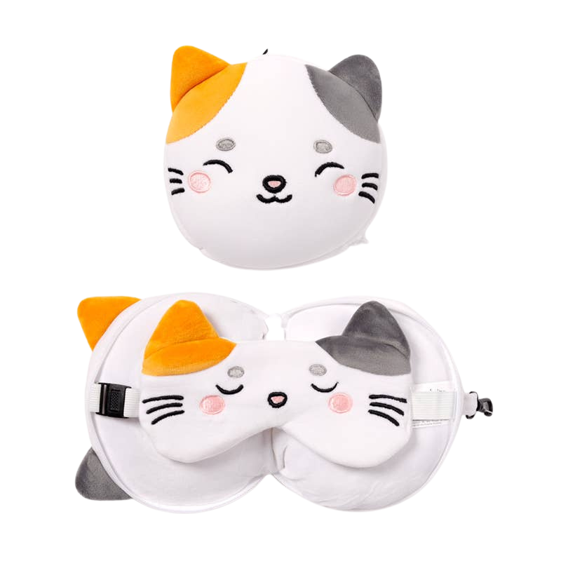2-in-1-Reisekissen Lola the Cat mit Schlafmaske