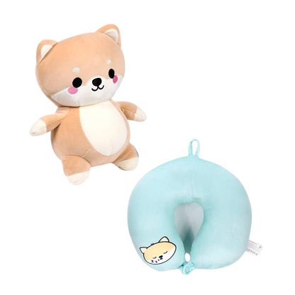 2-in-1-Reisekissen Shuggs der Shiba Inu