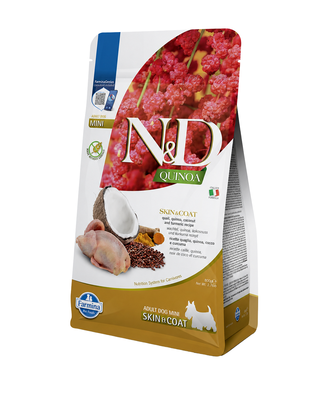 Wachtel- und Quinoa-Trockenfutter für kleine erwachsene Hunde