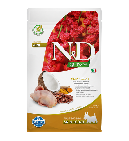 Wachtel- und Quinoa-Trockenfutter für kleine erwachsene Hunde