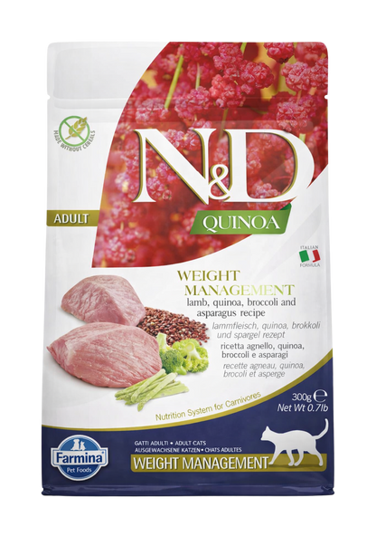 Gewichtskontroll-Trockenfutter Lamm und Quinoa für ausgewachsene Katzen