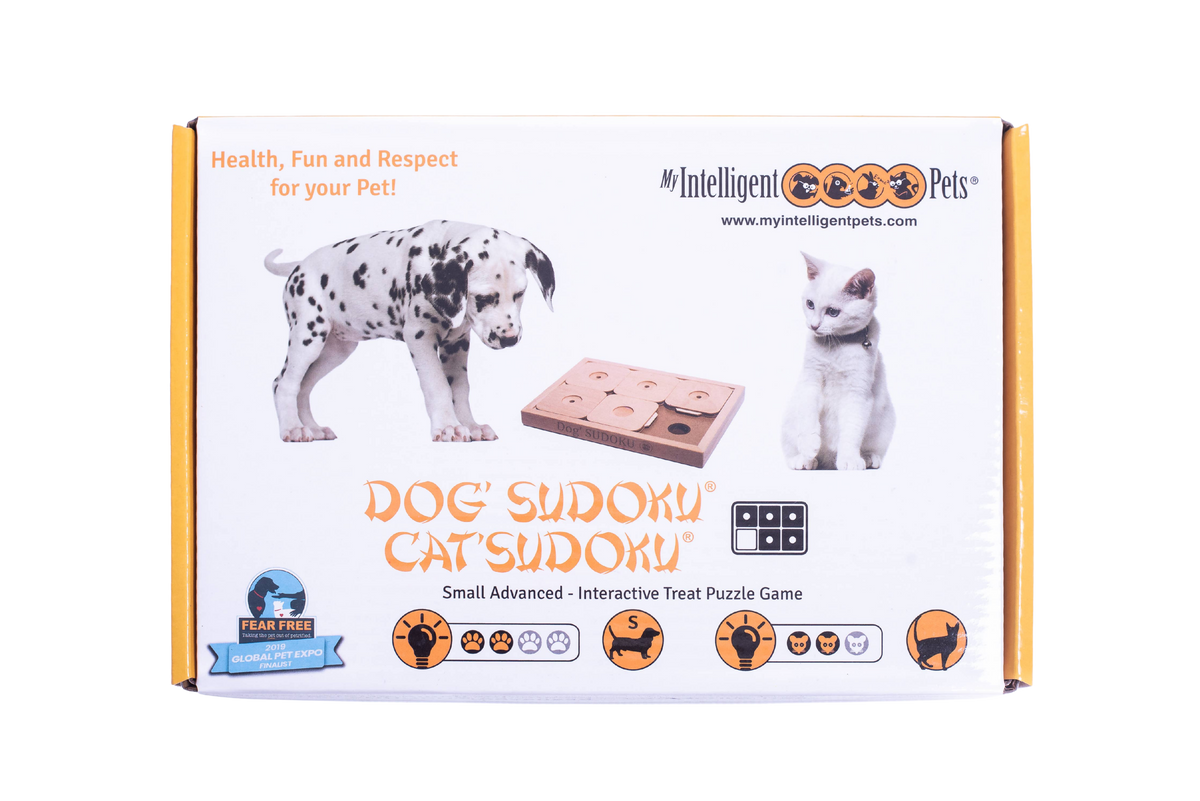 Jogo de raciocínio Sudoku avançado em madeira para cães e gatos pequenos