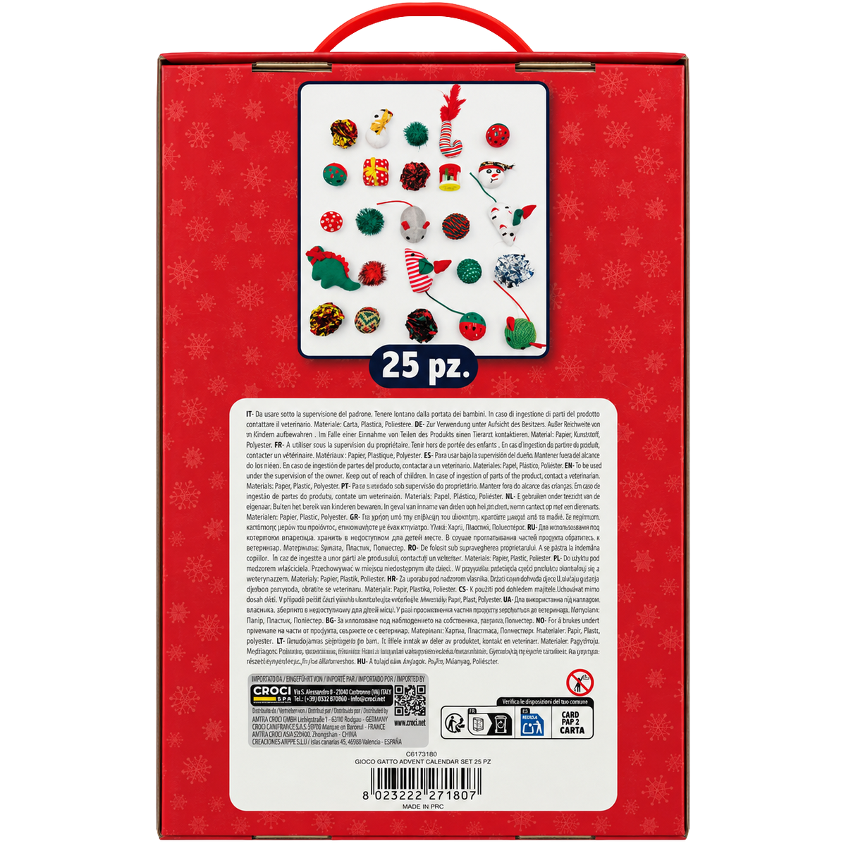 Adventskalender mit 25 Katzenspielzeugen