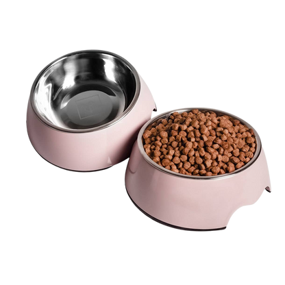 Conjunto de 2 tigelas de melamina e inox