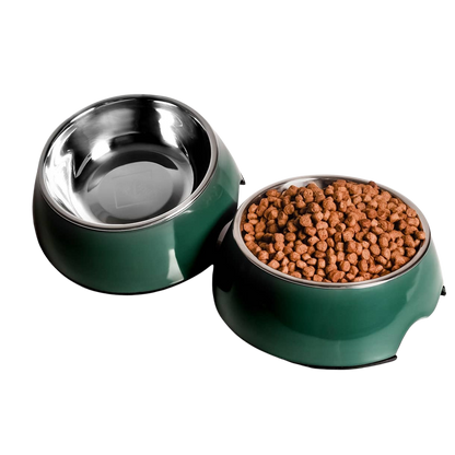 Conjunto de 2 tigelas de melamina e inox