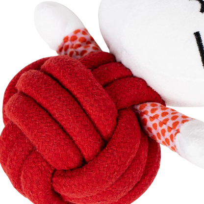 Brinquedo Hello Kitty em peluche e corda com guincho para cães