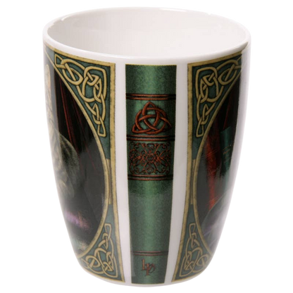 Caneca de porcelana gato e bola de cristal