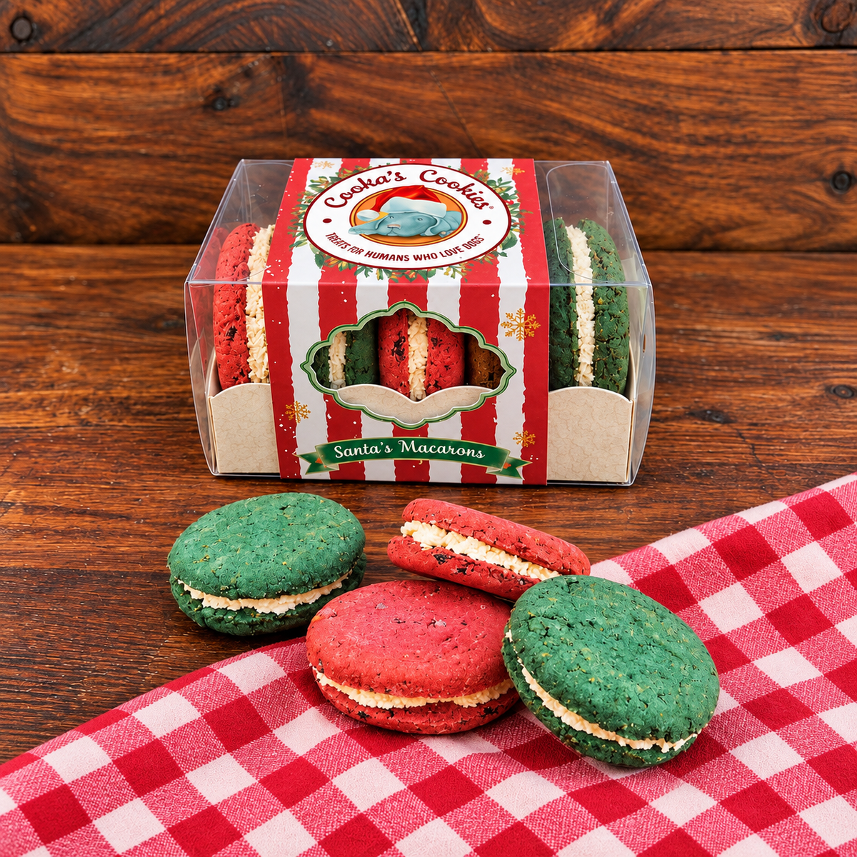Weihnachts-Macarons mit Pute für Hunde