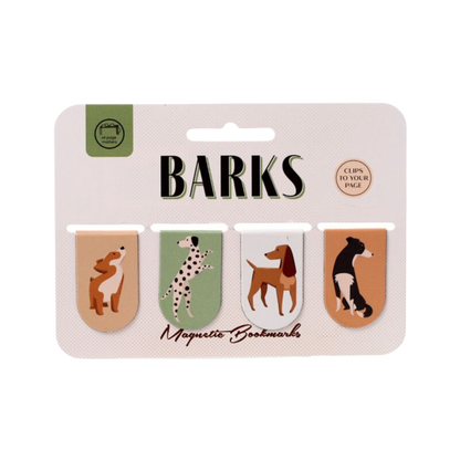 Conjunto de 4 marcadores de livros magnéticos com cães
