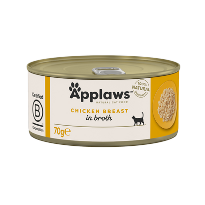 Blanc de poulet en bouillon pour chats adultes