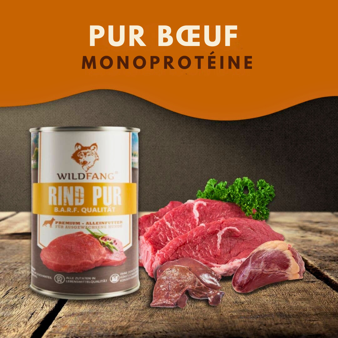 Reines Rindfleisch-Pâté in BARF-Qualität für ausgewachsene Hunde