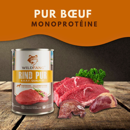 Paté di puro manzo qualità BARF per cani adulti