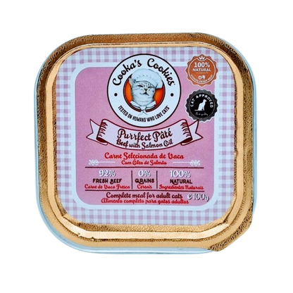 Paté de ternera y aceite de salmón