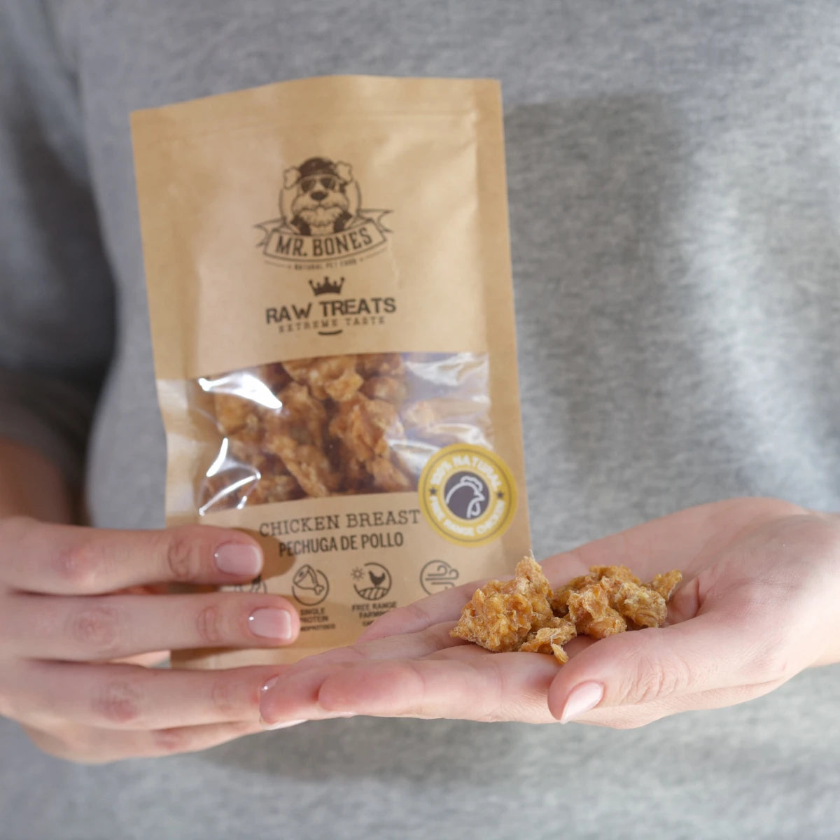 Friandises au blanc de poulet déshydraté pour chiens et chats
