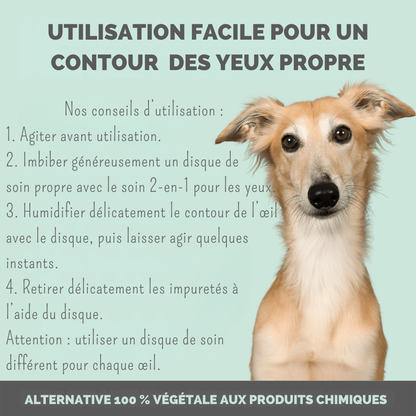 Spray de limpeza para contorno de olhos 2 em 1 para cães e gatos