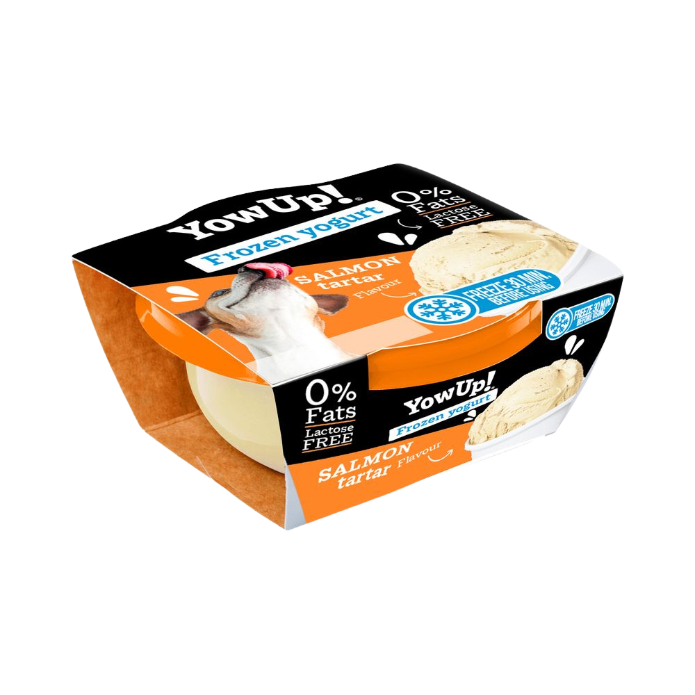 Laktosefreier Joghurt zum Einfrieren mit Lachs-Tartar-Geschmack für Hunde und Katzen