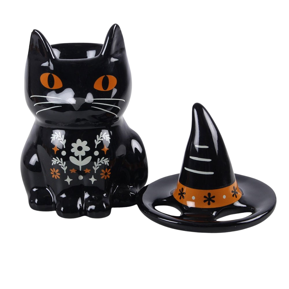 Ölbrenner aus Keramik Schwarze Katze