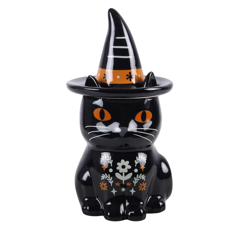 Ölbrenner aus Keramik Schwarze Katze