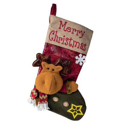 Meia de Natal para encher com motivo de rena