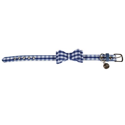 Halsband Vichy mit Schleife für Hunde