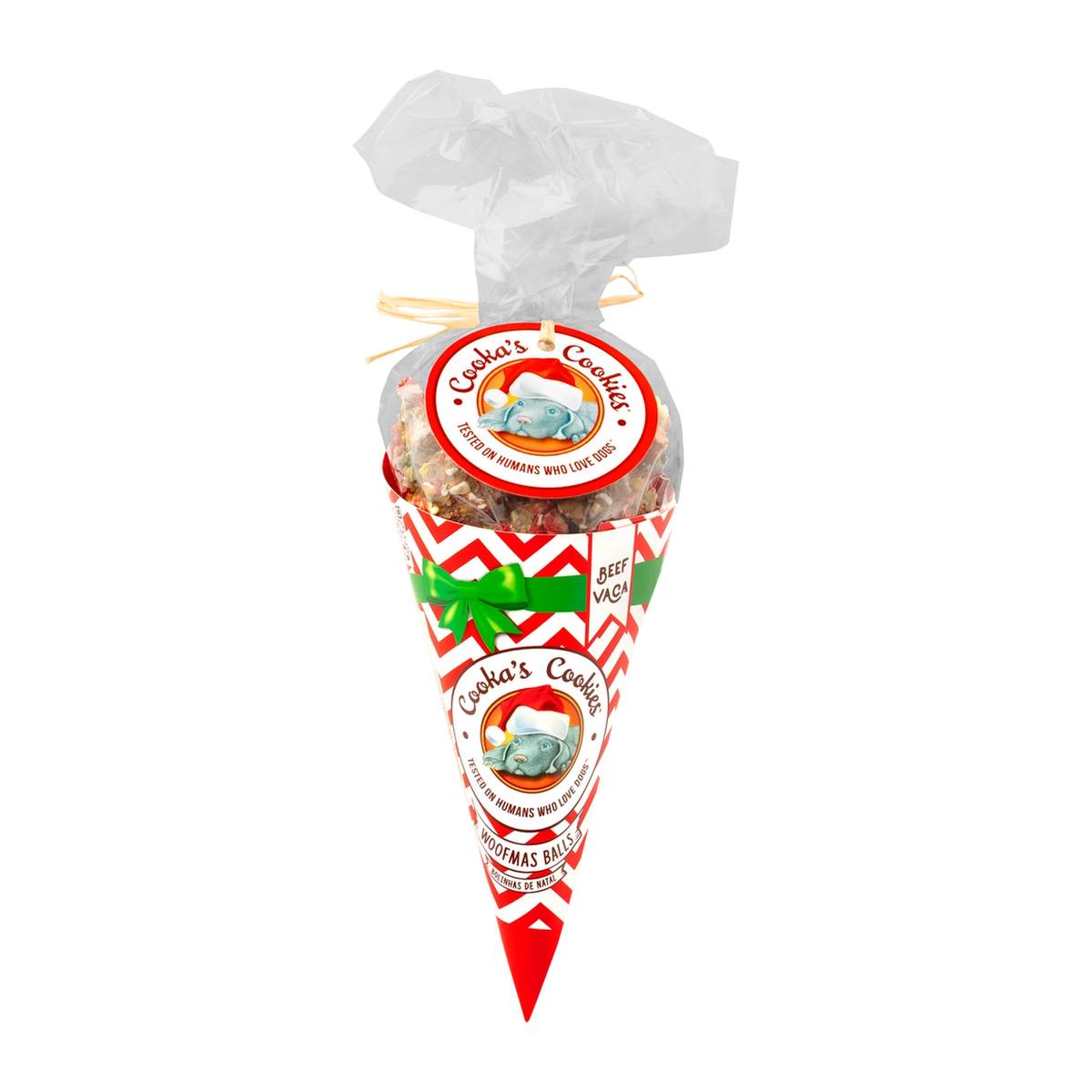 Cornetto festivo di prelibatezze al manzo per cani