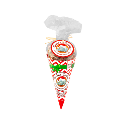 Cone festivo de guloseimas de carne de vaca para cães