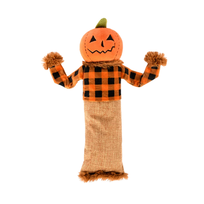 Brinquedo de Halloween em forma de espantalho com erva-dos-gatos para gatos
