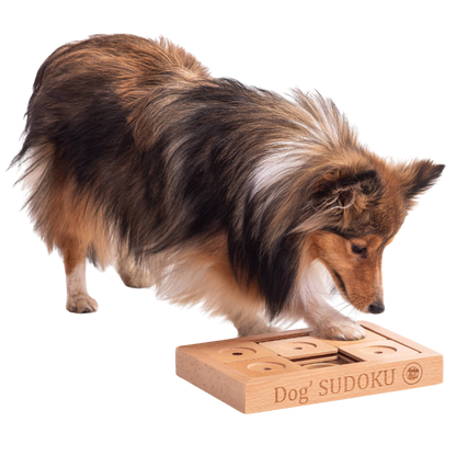 Jogo de raciocínio Sudoku avançado em madeira para cães e gatos pequenos