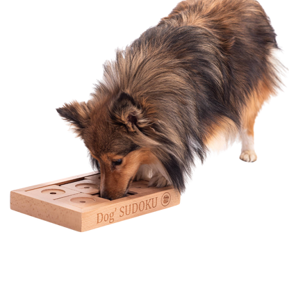 Jogo de raciocínio Sudoku avançado em madeira para cães e gatos pequenos