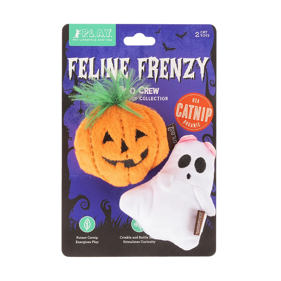 Lote de 2 juguetes de Halloween Boo Crew con hierba gatera para gatos