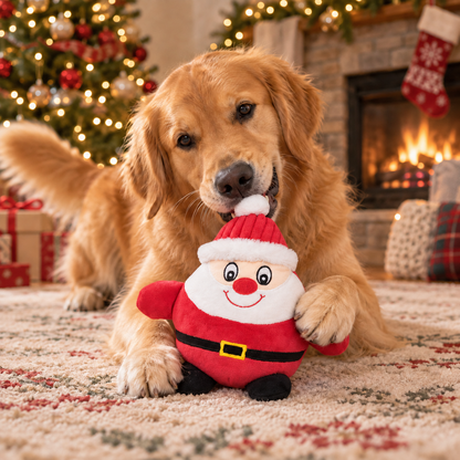 Peluche do Pai Natal com apito para cães