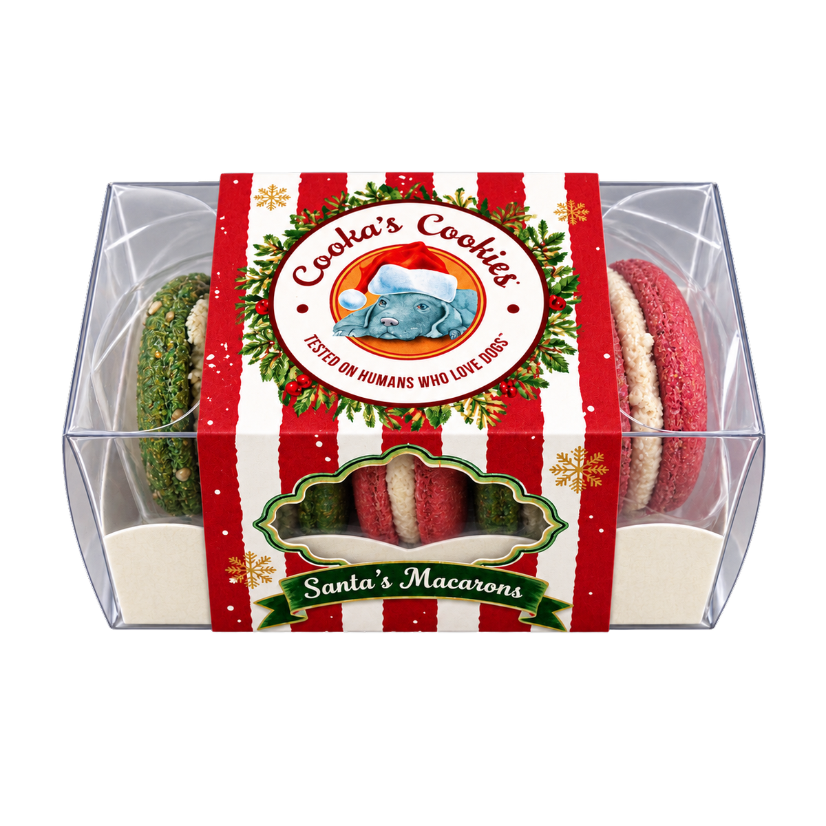 Weihnachts-Macarons mit Pute für Hunde