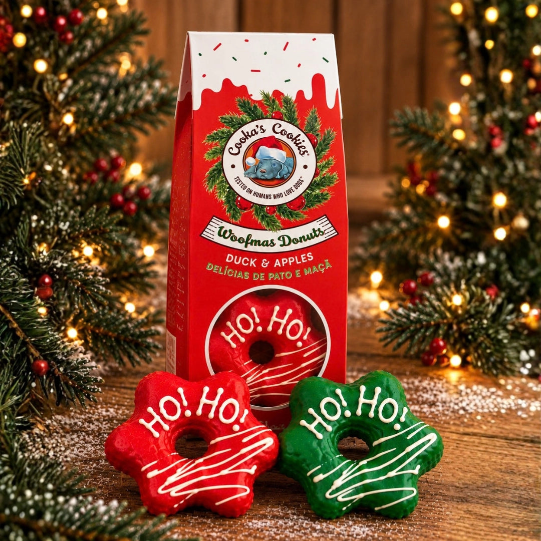 Weihnachtssternen-Donuts mit Ente und Truthahn für Hunde